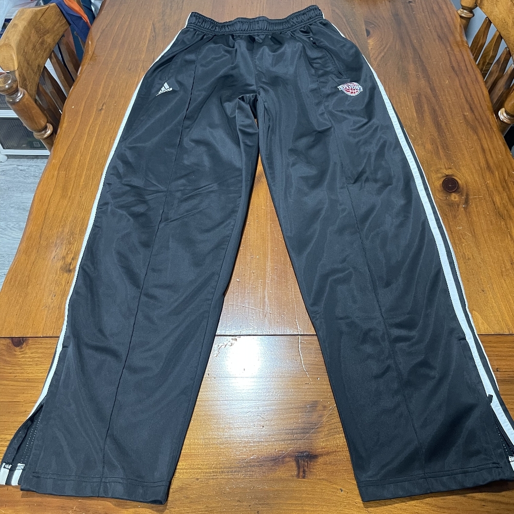 Adidas X Detroit Pistons Basketball Black White Stripe Pull On Track Sweat pants